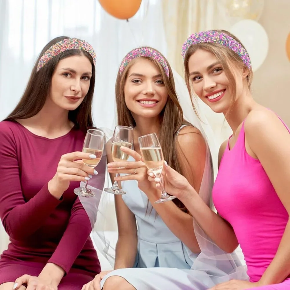 Colorful Glitter Padded Headbands for Women Casual and Party wear